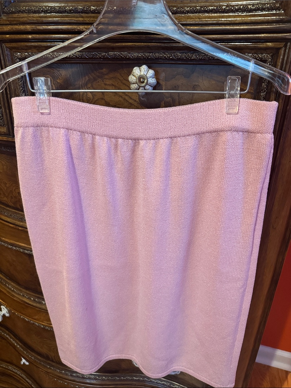Light Pink Knit Pencil Skirt